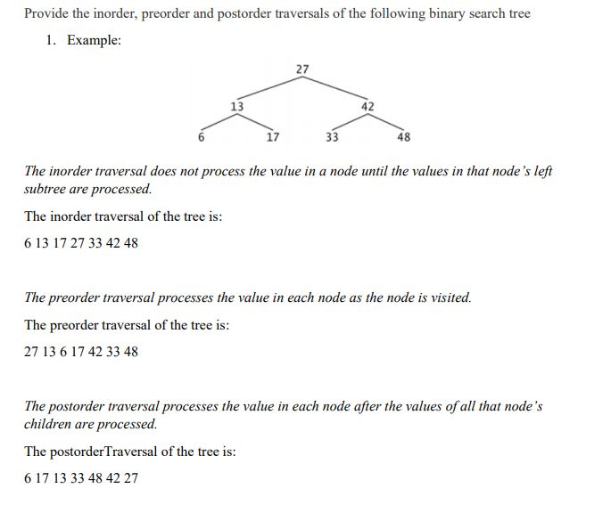 Inorder Postorder Preorder