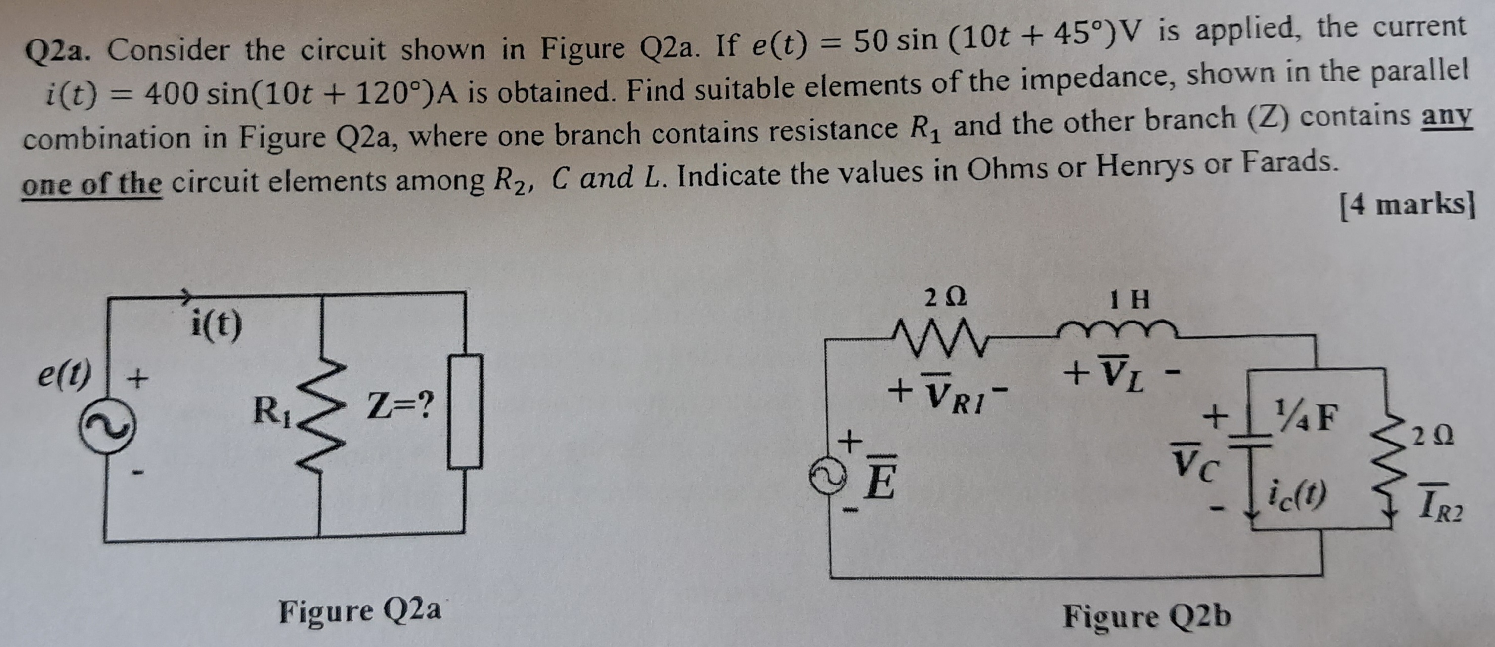 Solved Q2a Consider The Circuit Shown In Figure Q2a If Chegg