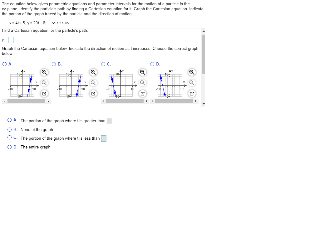 Solved The Equation Below Gives Parametric Equations And Chegg