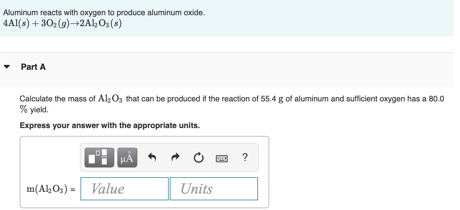 Solved Al S O G Al O S Part A Calculate The Mass Of Chegg