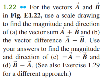 Solved 1 22 For The Vectors A And B In Fig E1 22 Use A Chegg