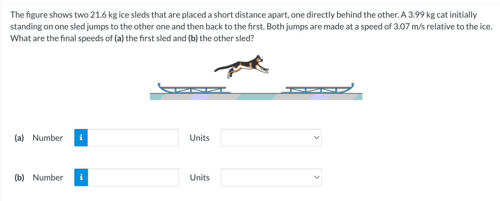 Solved The Figure Shows Two Kg Ice Sleds That Are Chegg