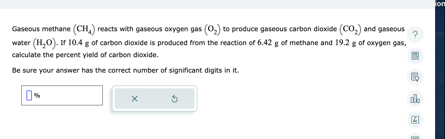 Solved Gaseous Methane Ch Reacts With Gaseous Oxygen Gas Chegg