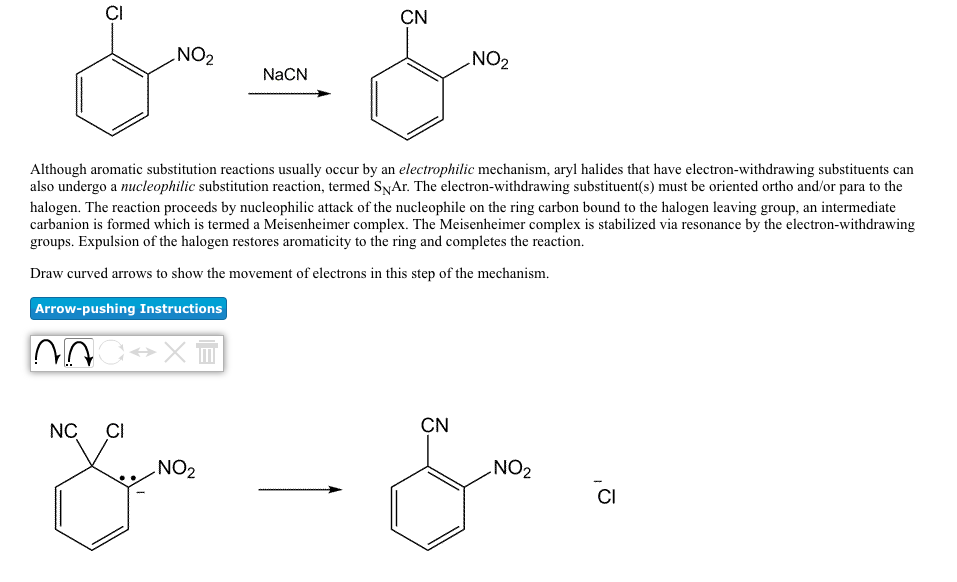 Solved Cl CN NO2 NO2 NaCN Although Aromatic Substitution Chegg