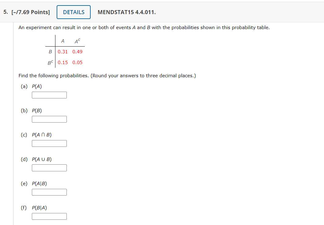 Solved An Experiment Can Result In One Or Both Of Events A Chegg