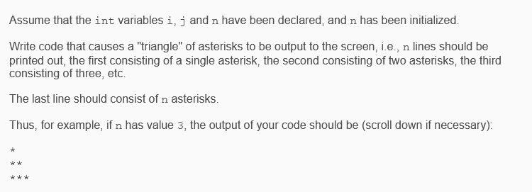 Solved Assume That The Int Variables I J And N Have Been Chegg