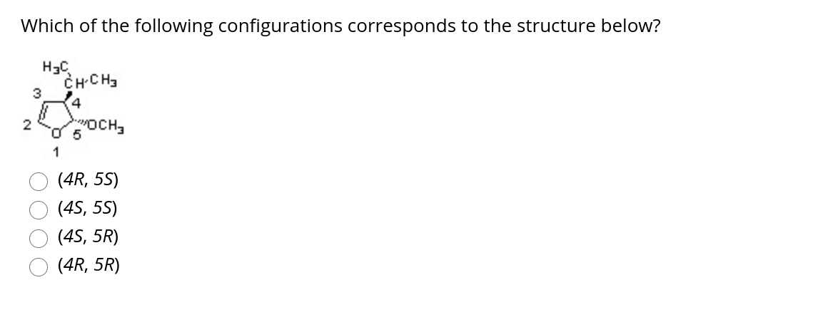 Solved Which Of The Following Configurations Corresponds To Chegg