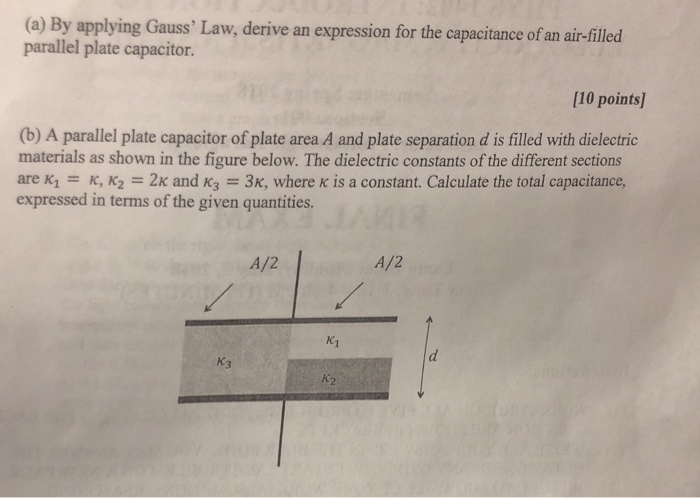 Solved A By Applying Gauss Law Derive An Expression For Chegg