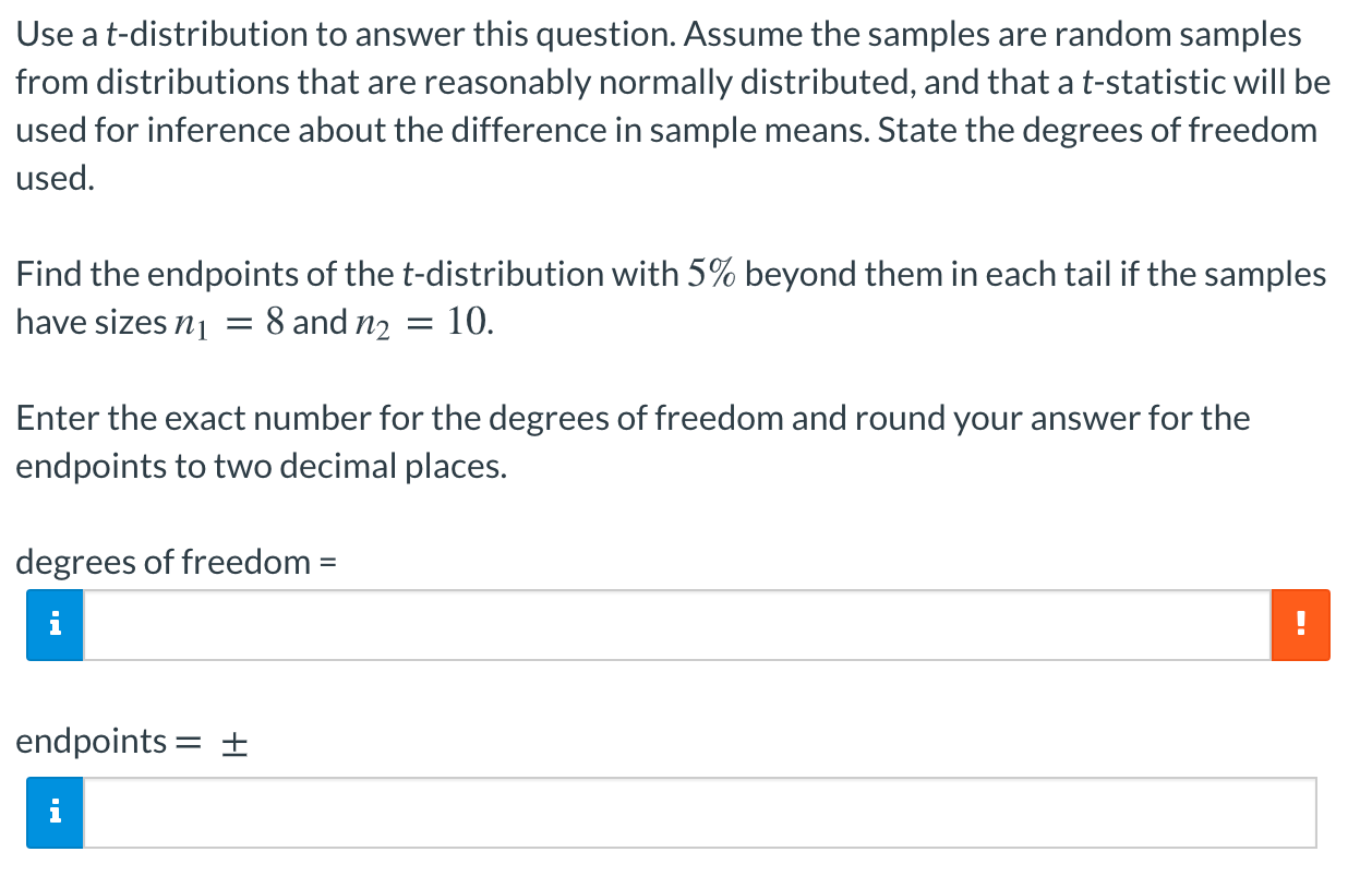 Solved Use A T Distribution To Answer This Question Assume Chegg