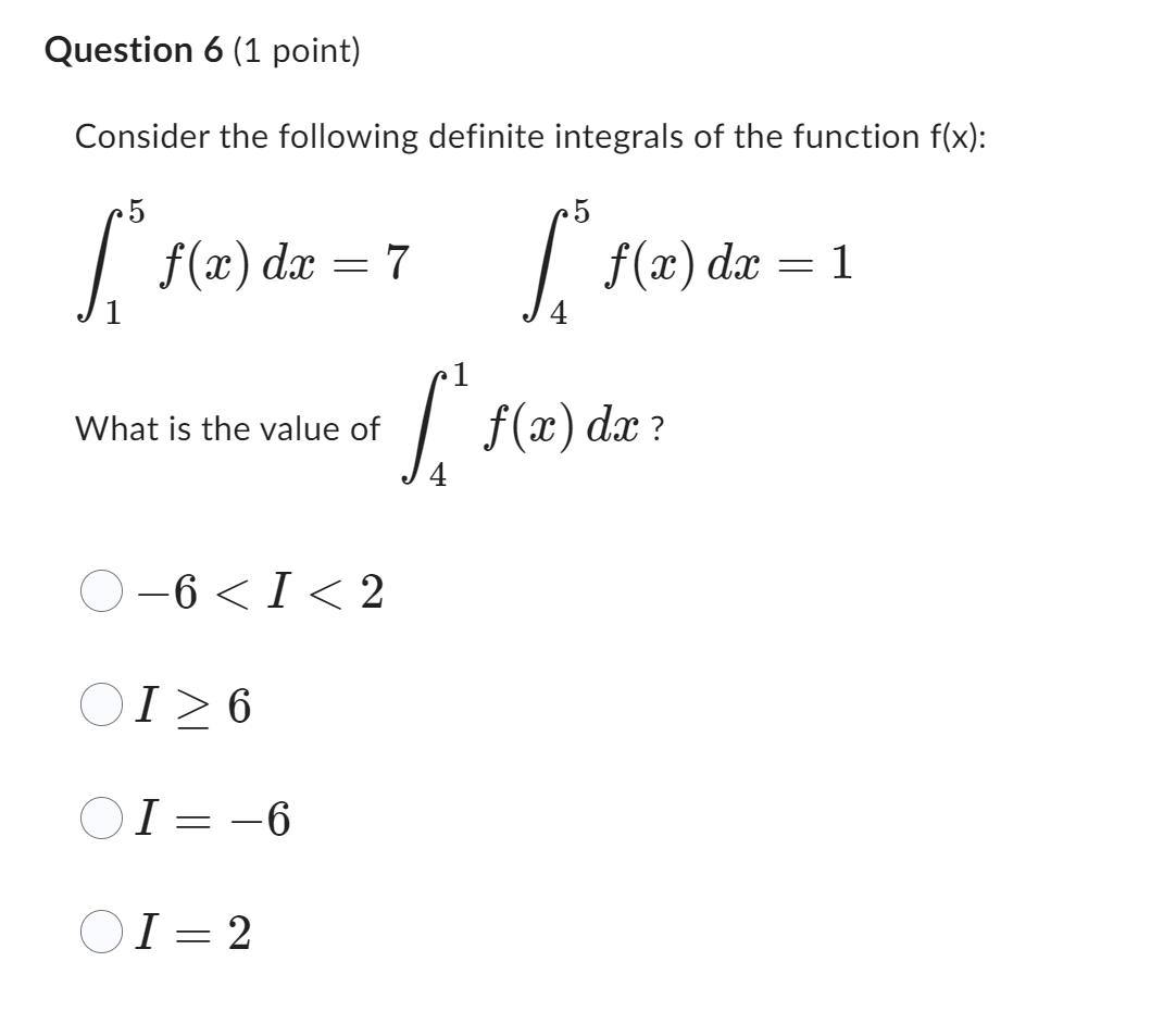 Solved Consider The Following Definite Integrals Of The Chegg