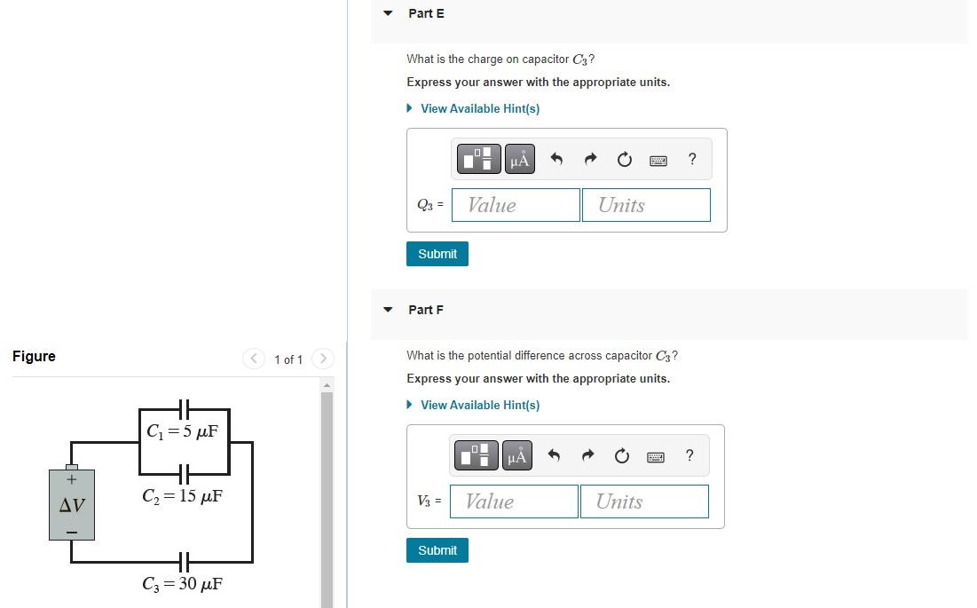 Solved Determine The Charge On And The Potential Difference Chegg