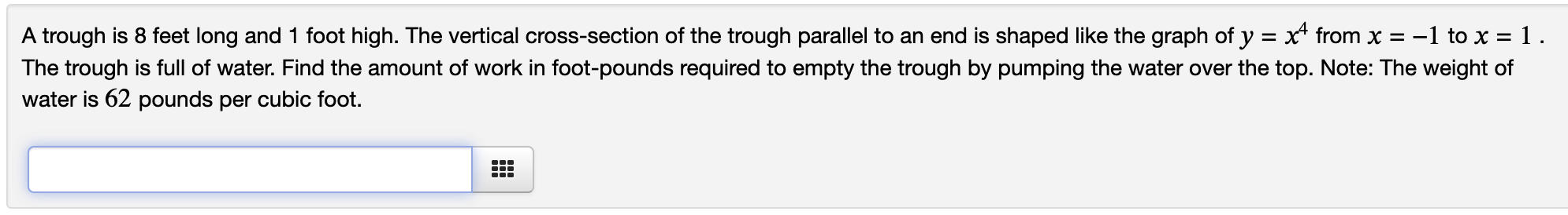 Solved A Trough Is Feet Long And Foot High The Vertical Chegg