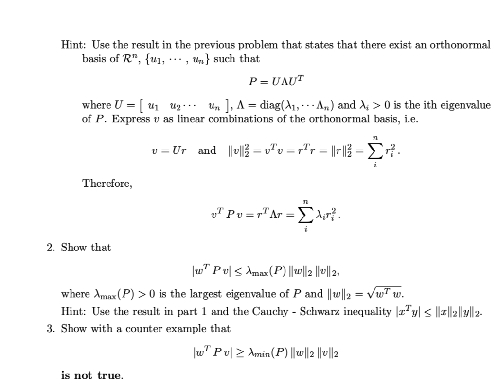 2 A symmetric matrix P PT є Rnxn is positive Chegg