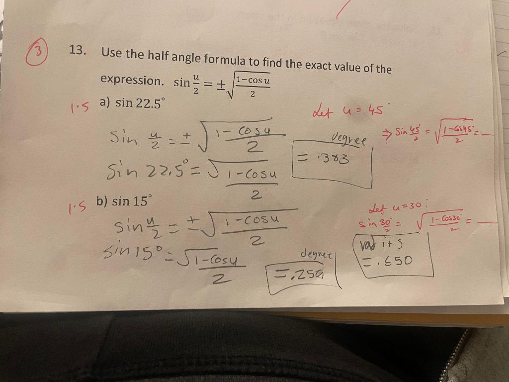 Solved Use The Half Angle Formula To Find The Exact Value Of Chegg