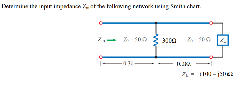 Solved Determine The Input Impedance Zin Of The Following Chegg