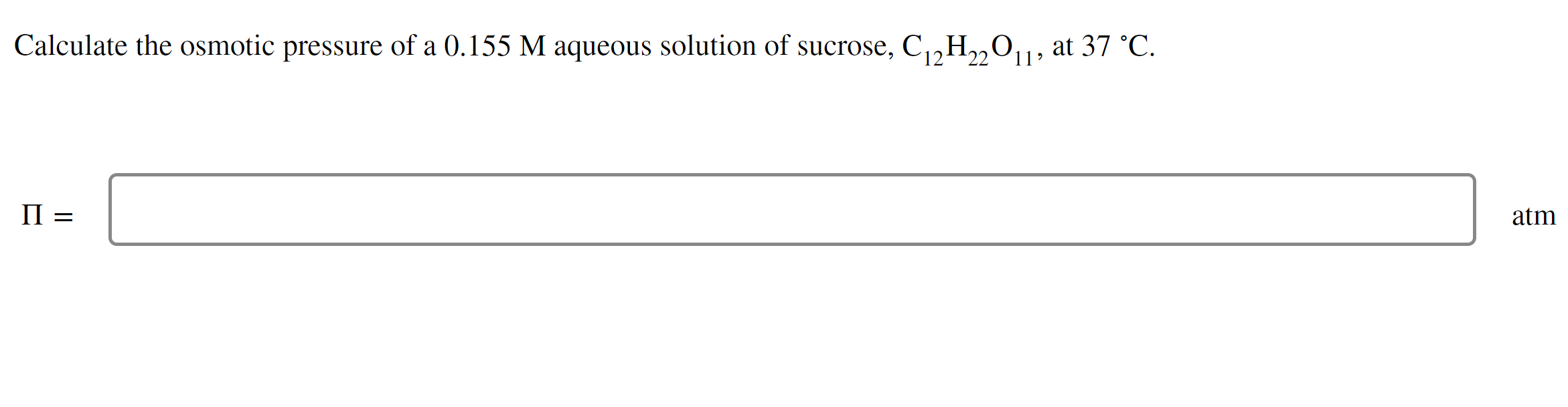 Solved Calculate The Osmotic Pressure Of A M Aqueous Chegg