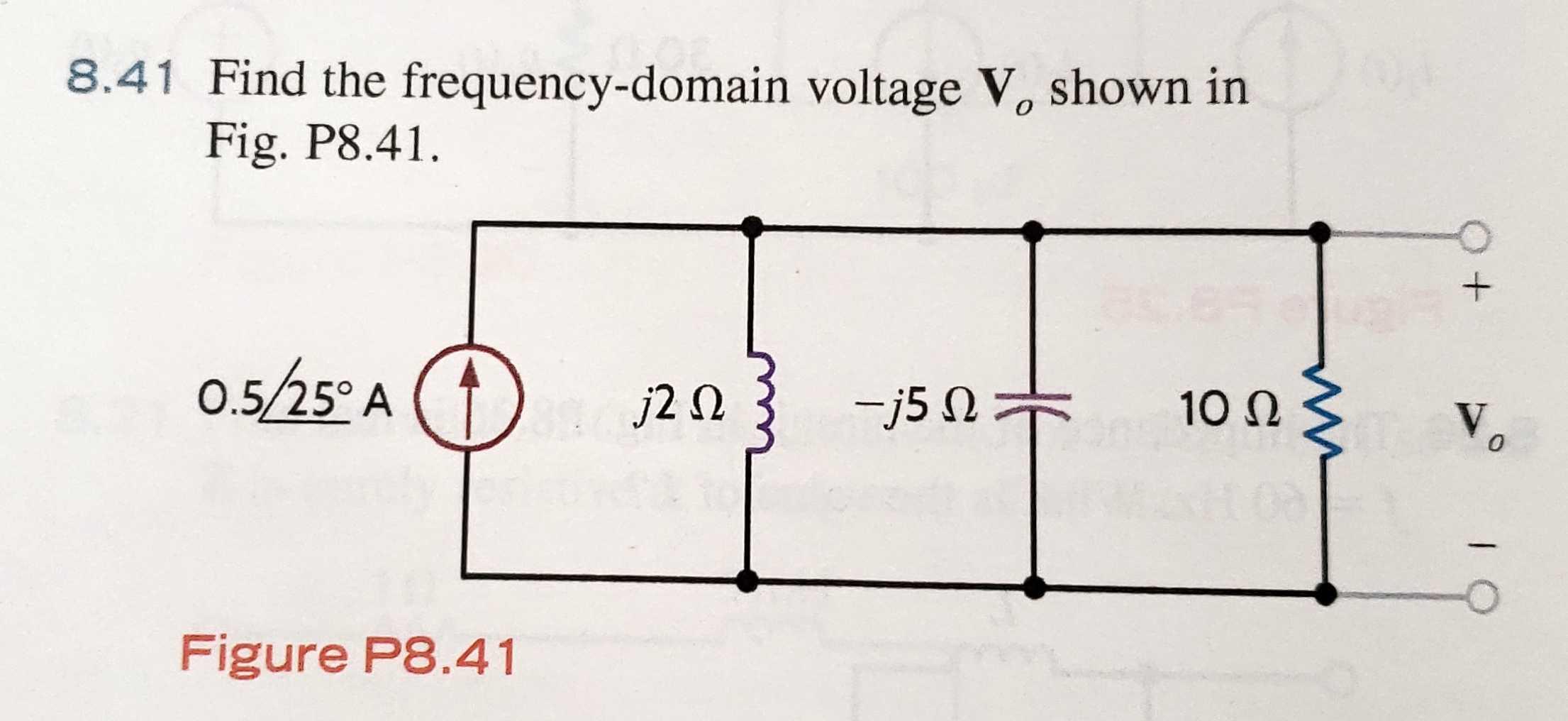 Solved Find The Frequency Domain Voltage Vo Shown In Chegg