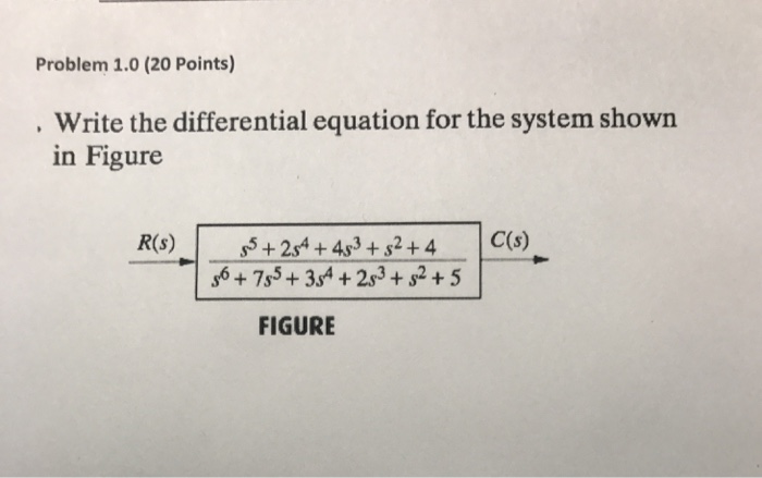 Solved Write The Differential Equation For The System Shown Chegg