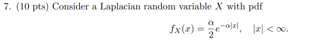 Pts Consider A Laplacian Random Variable X Chegg