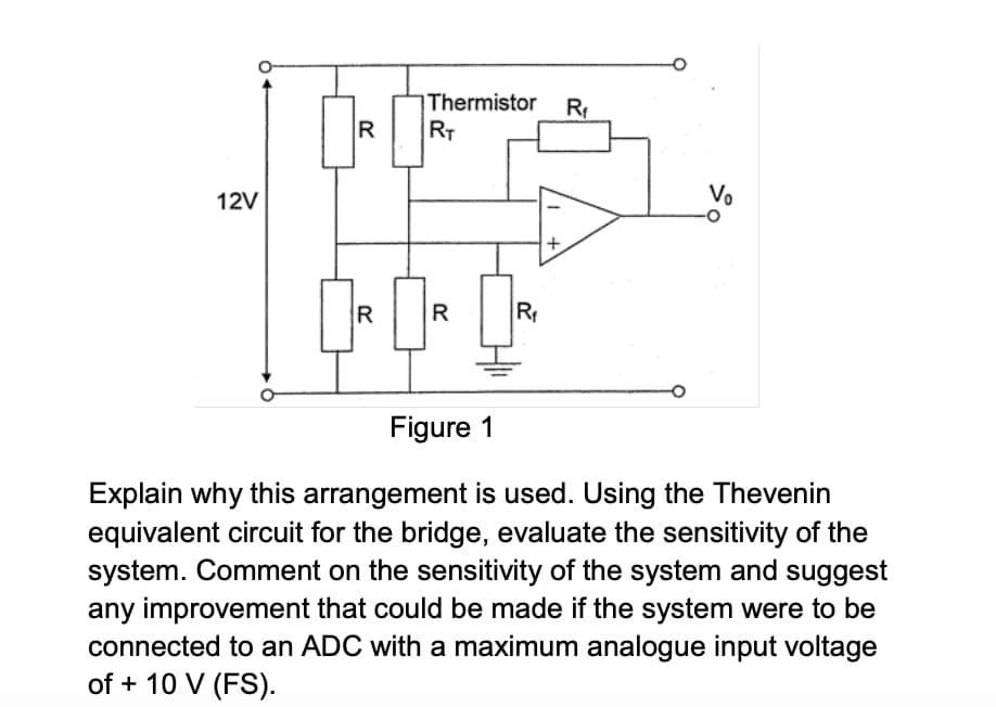 Solved Thermistor Ra Rt R V Vo R R Re Figure Explain Chegg