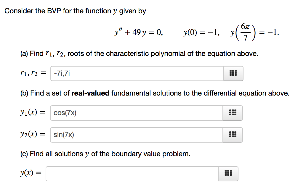 Solved Consider The Bvp For The Function Y Given By Y Chegg