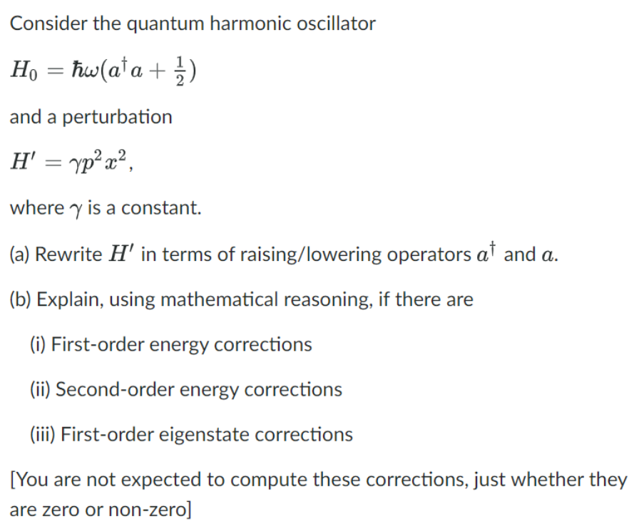 Solved Consider The Quantum Harmonic Oscillator Chegg