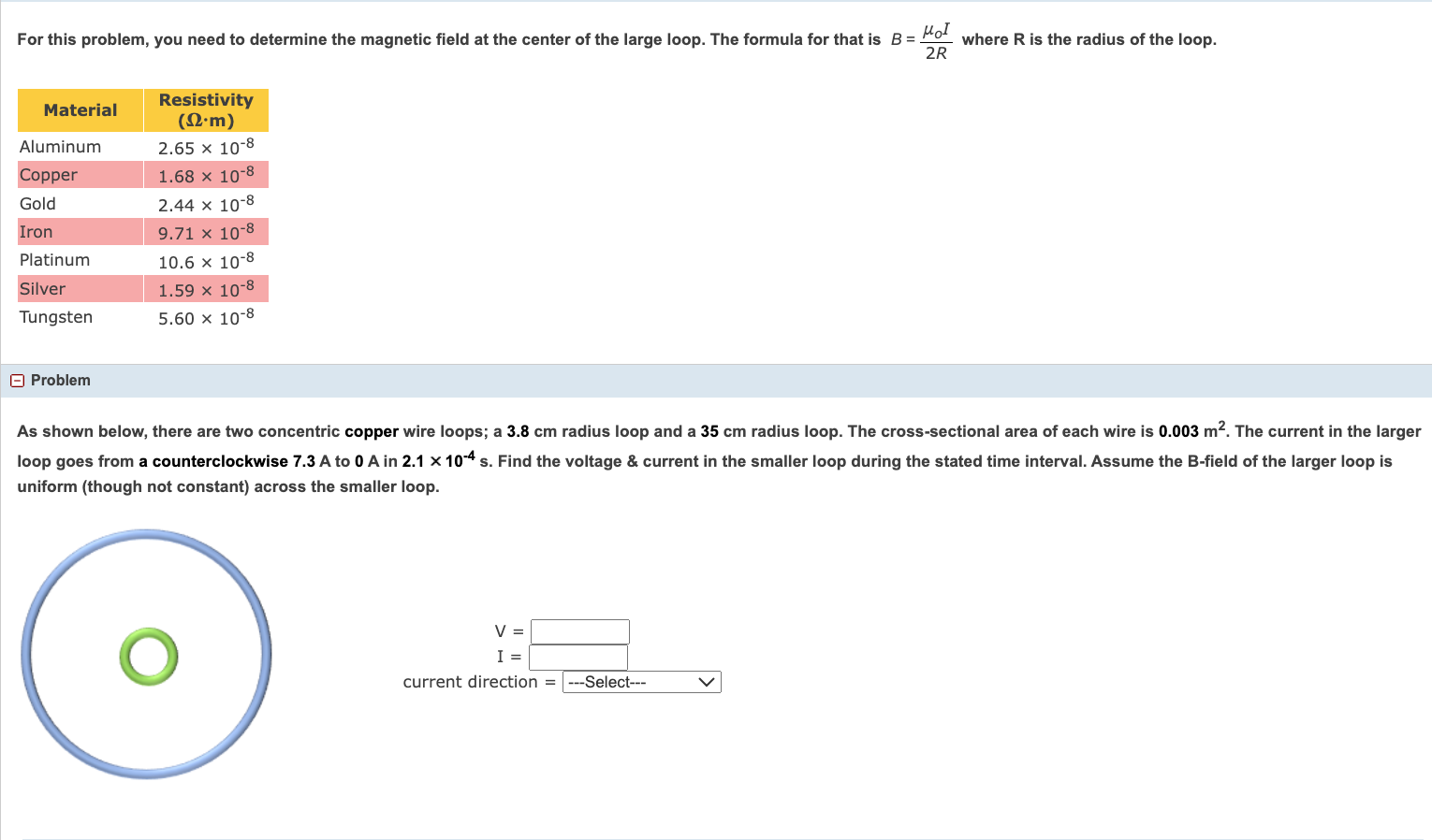 Solved As Shown Below There Are Two Concentric Copper Wire Chegg