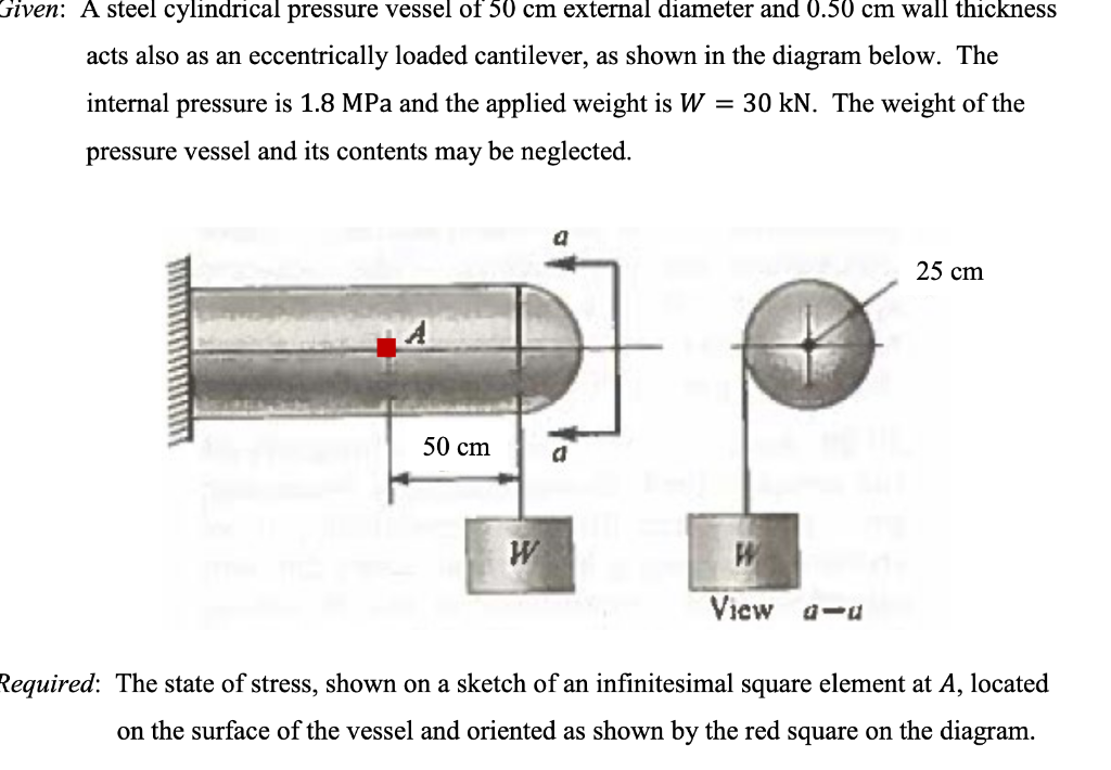 Given A Steel Cylindrical Pressure Vessel Of 50 Cm Chegg