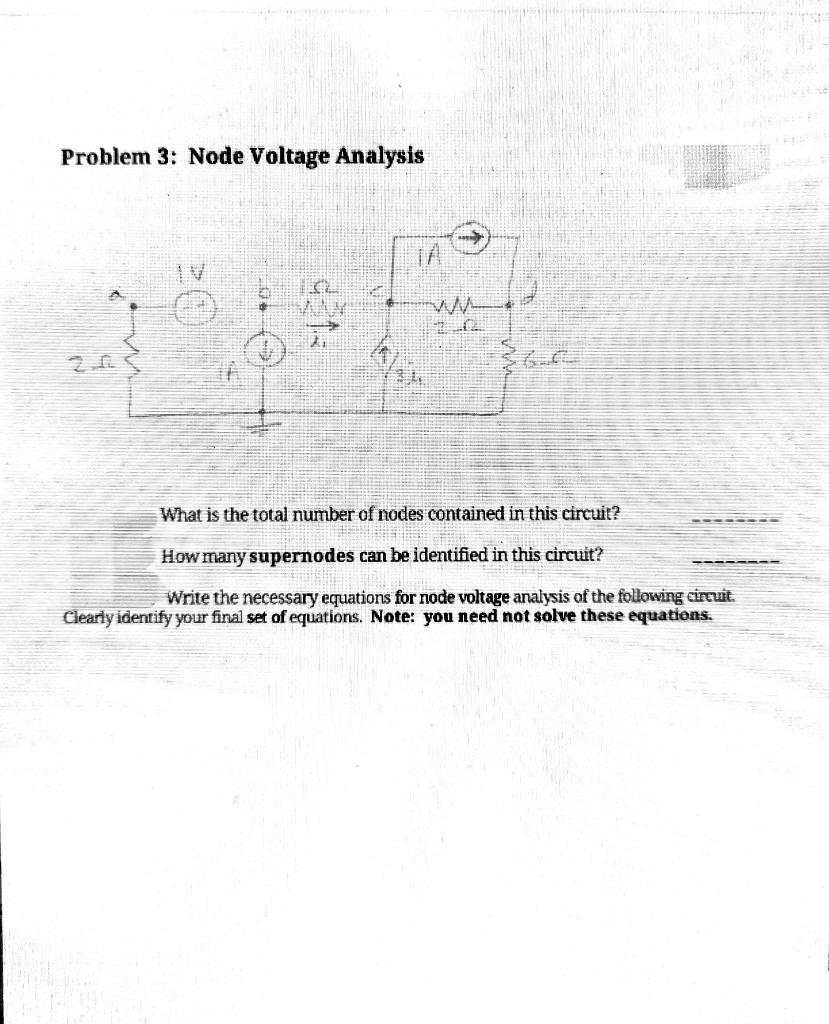 Solved Problem 3 Node Voltage Analysis What Is The Total Chegg