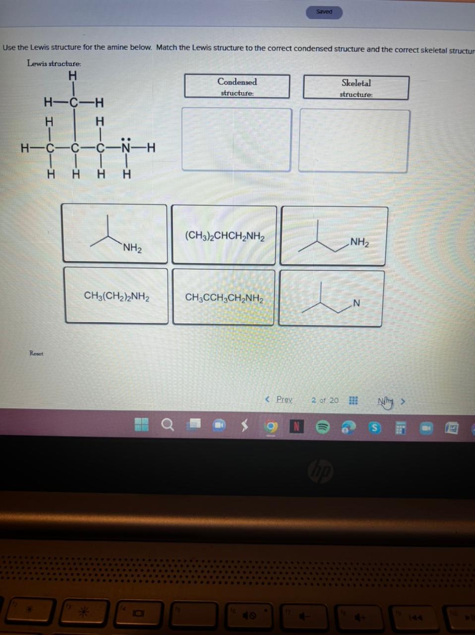 Solved Use The Lewis Structure For The Amine Below Match Chegg