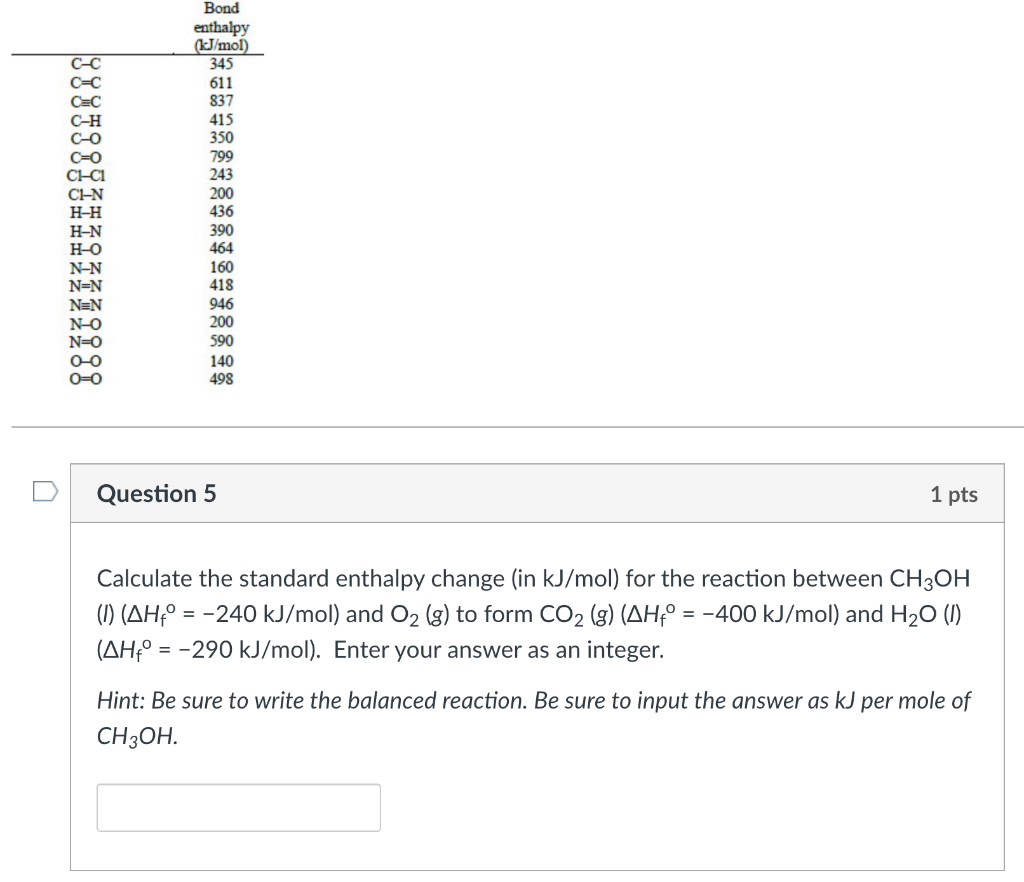 Solved Calculate The Standard Enthalpy Change In M