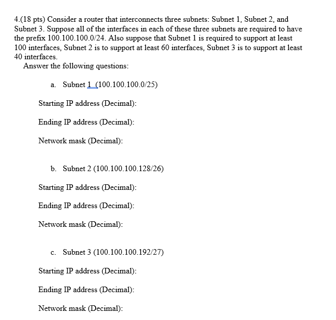 Solved Pts Consider A Router That Interconnects Three Chegg