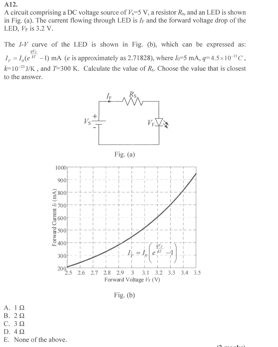 Solved A A Circuit Comprising A Dc Voltage Source Of Vs Chegg