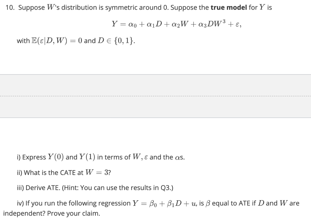 10 Suppose W S Distribution Is Symmetric Around 0 Chegg