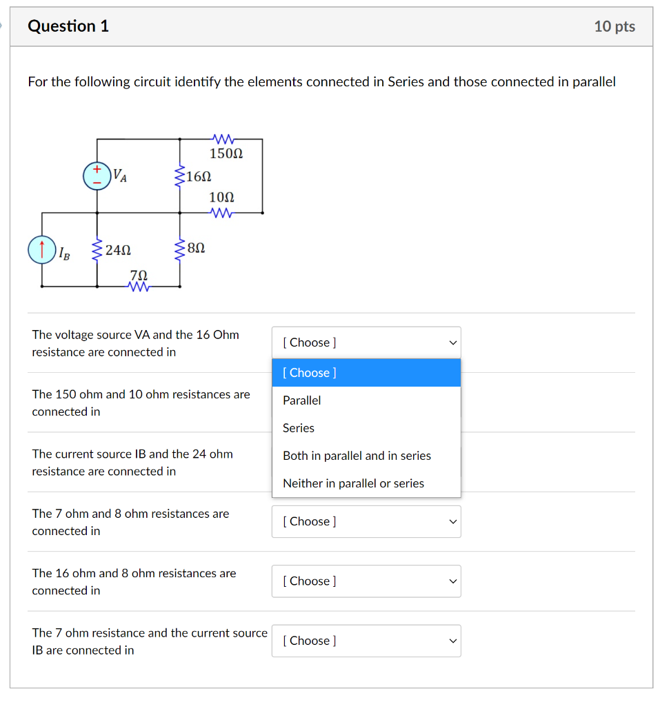 Solved Question 1 10 Pts For The Following Circuit Identify Chegg