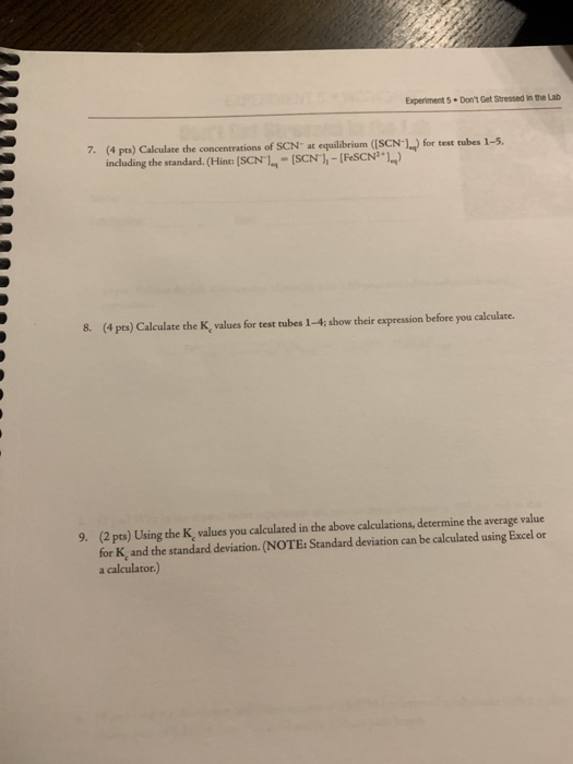 Solved Lab Section Date Aks Azel Equilibrium Reactions Of Chegg