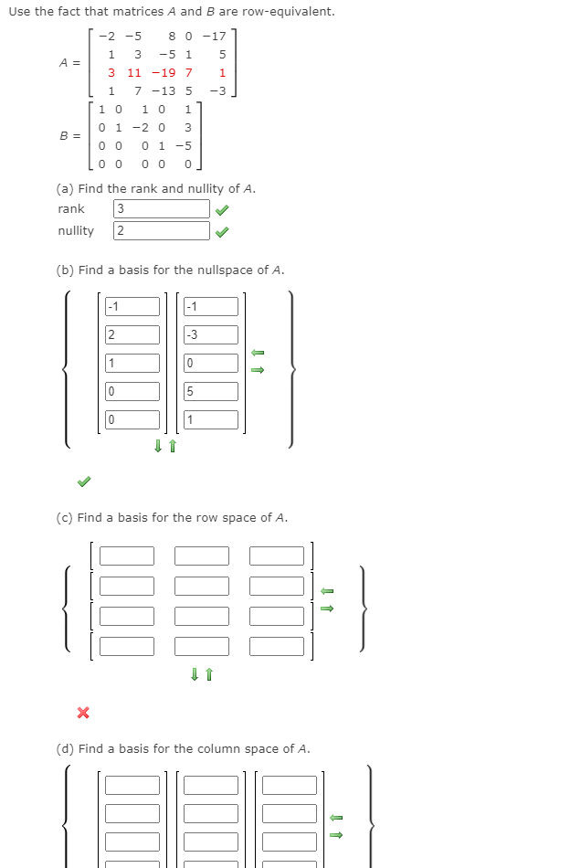 Solved Use The Fact That Matrices A And B Are Chegg