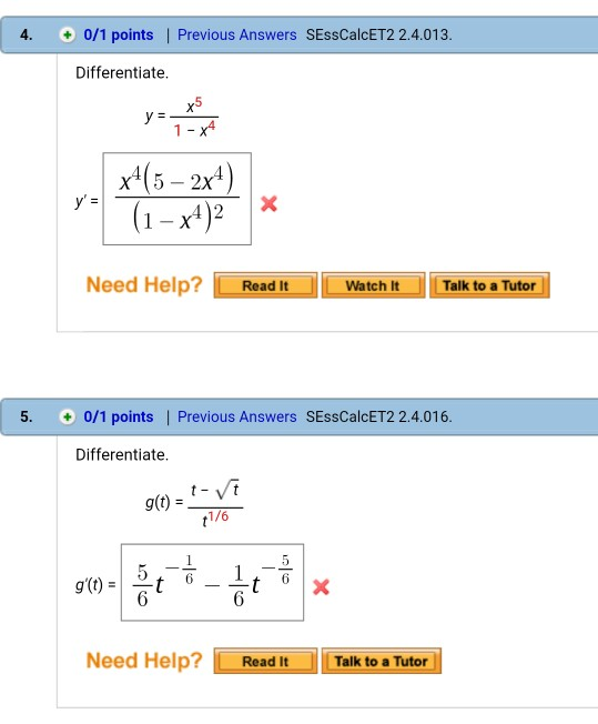 Solved 4 0 1 Points Previous Answers SEssCalcET2 2 4 013 Chegg