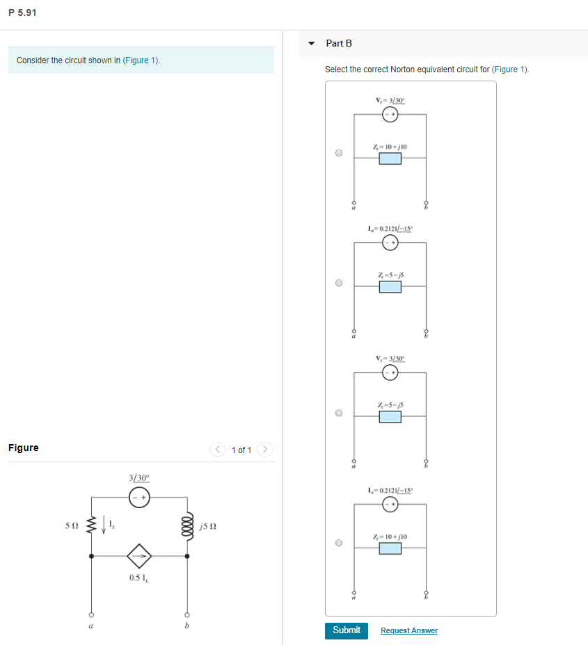 Solved P 5 91 Part A Consider The Circuit Shown In Figure Chegg