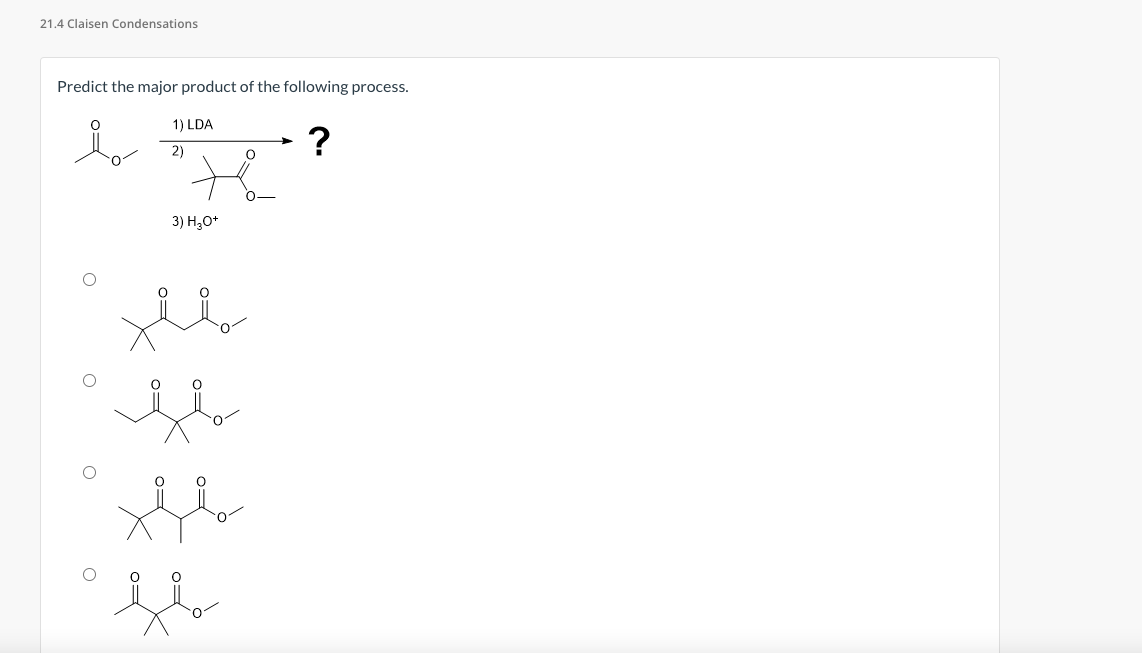 Solved Claisen Condensations Predict The Major Product Chegg