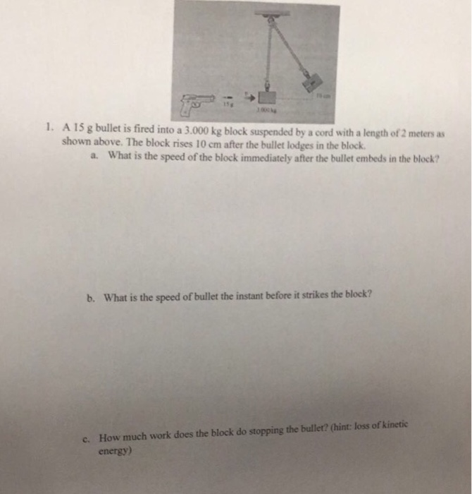 Solved A G Bullet Is Fired Into A Kg Block Chegg