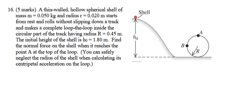 Solved Shell A Marks A Thin Walled Hollow Spherical Chegg