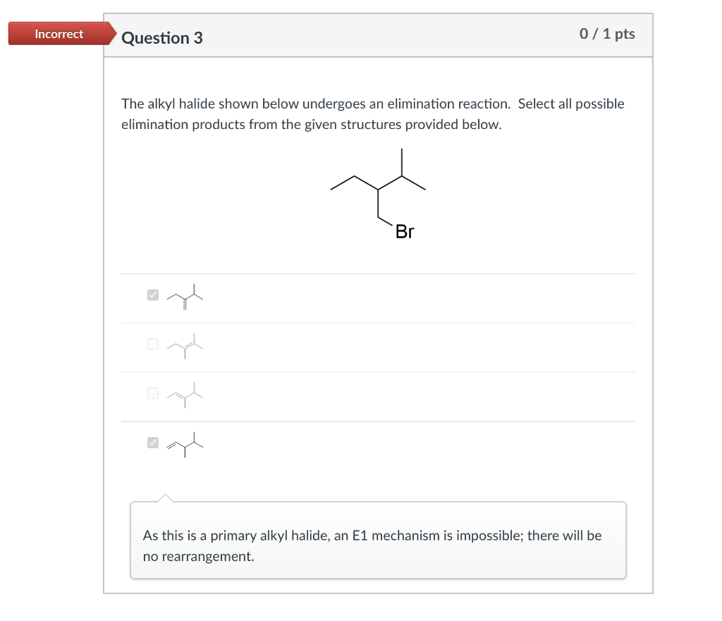 Solved The Alkyl Halide Shown Below Undergoes An Elimination Chegg