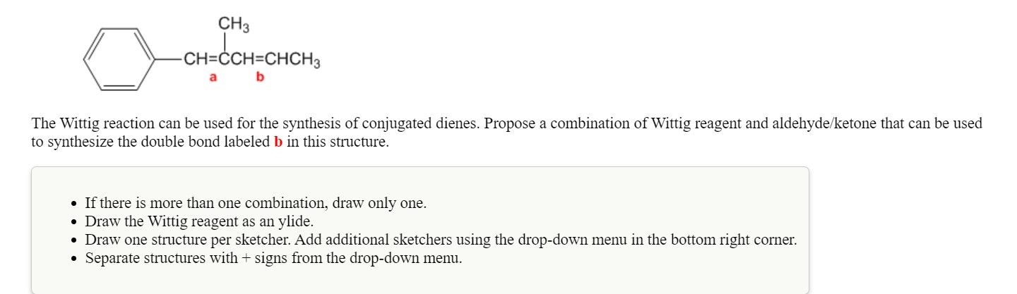 Solved Ch Ch Cch Chch B The Wittig Reaction Can Be Used Chegg