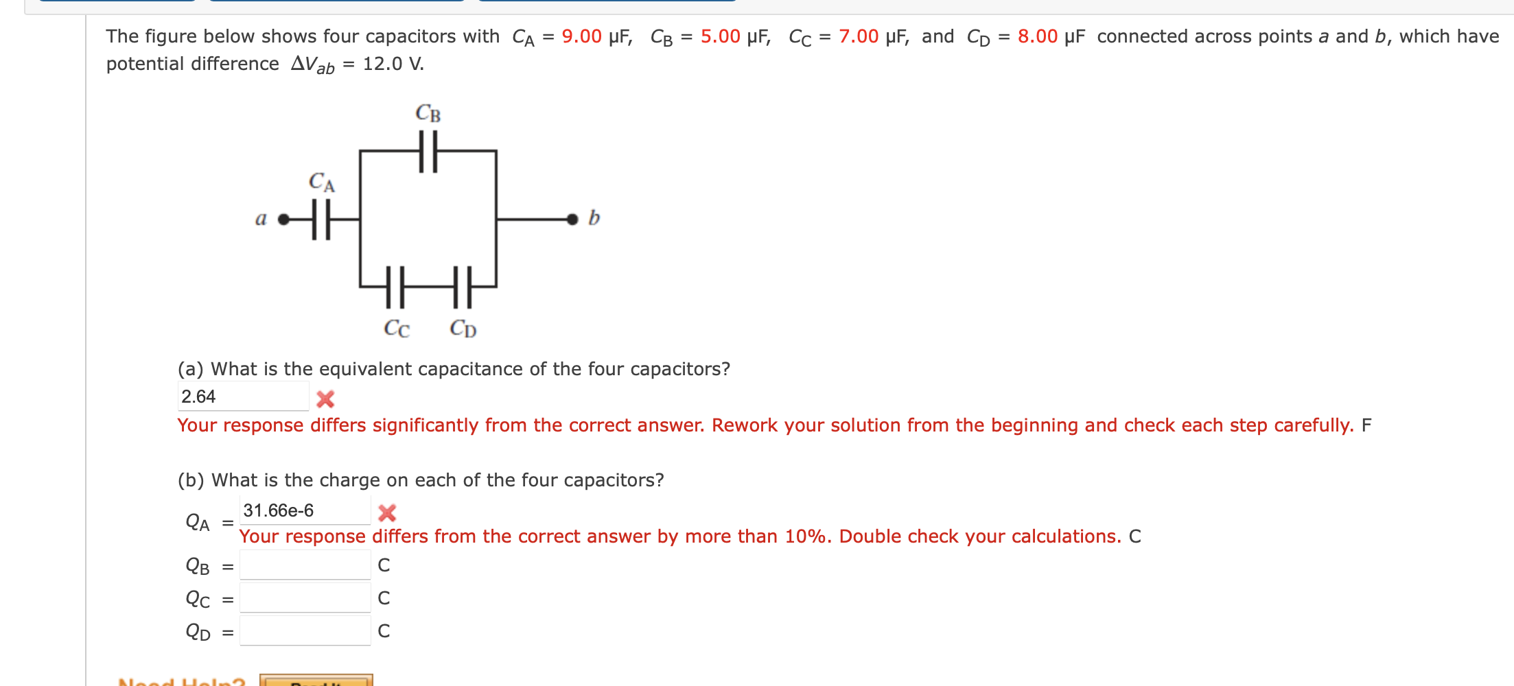 Solved The Figure Below Shows Four Capacitors With CA Chegg