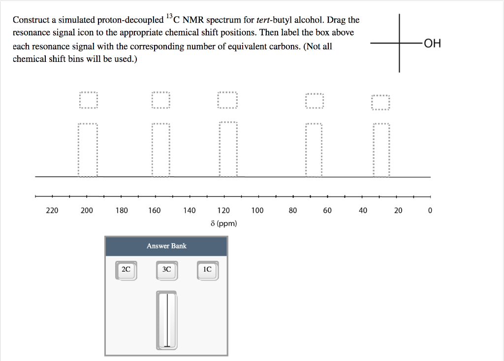 Solved Construct A Simulated Proton Decoupled C Nmr Chegg