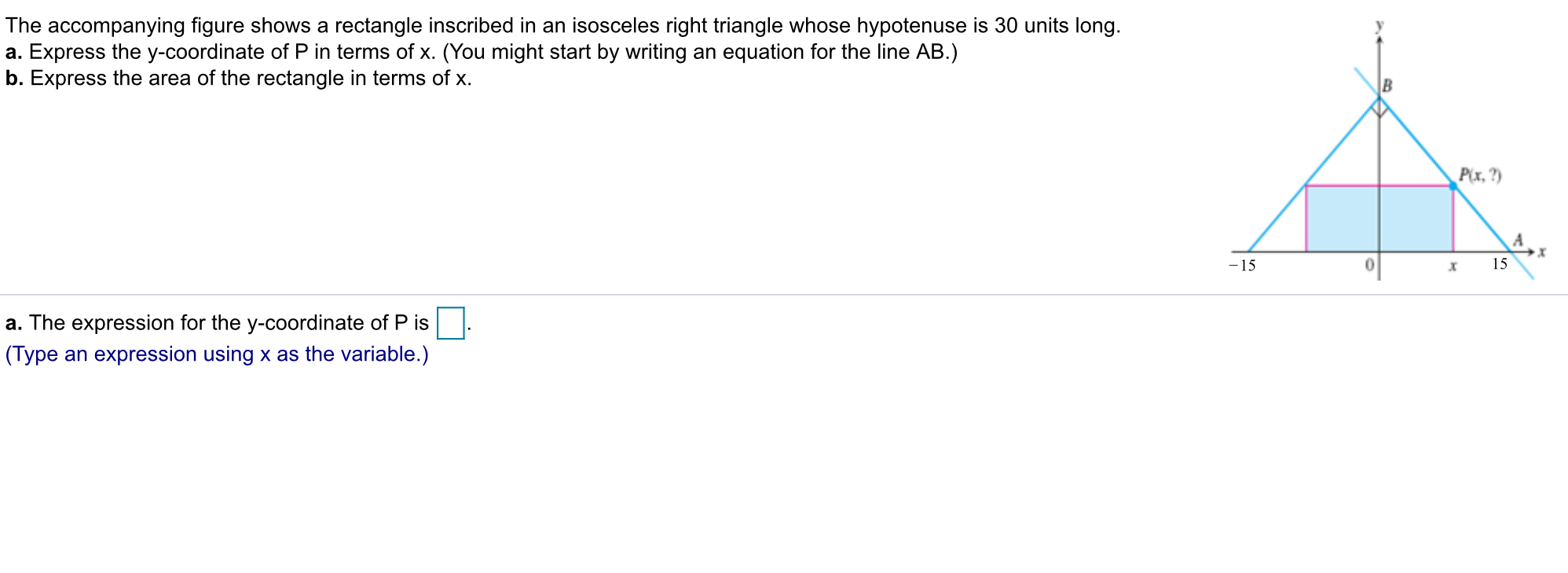 Solved The Accompanying Figure Shows A Rectangle Inscribed Chegg