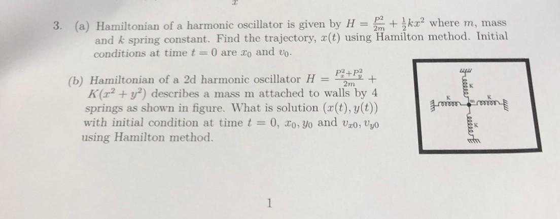 Solved A Hamiltonian Of A Harmonic Oscillator Is Given By Chegg