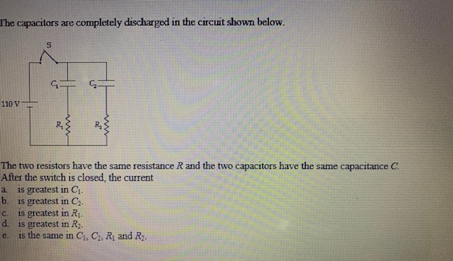 Solved The Capacitors Are Completely Discharged In The Chegg