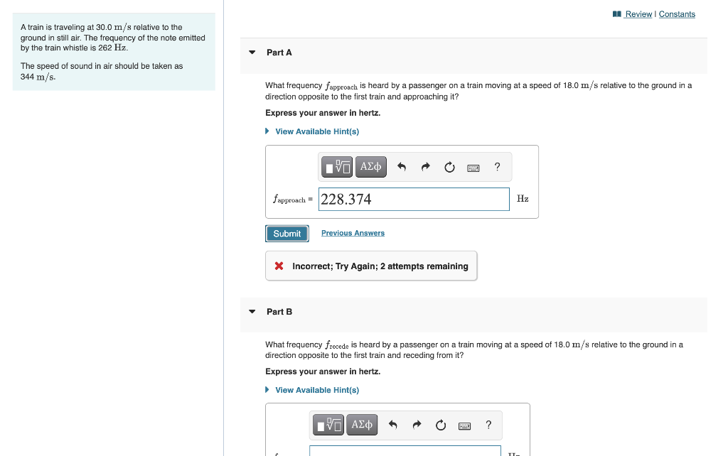 Solved I Review Constants A Train Is Traveling At 30 0 M S Chegg